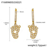 Wholesale Stainless Steel Inlaid Zircon Geometric Multielement Women's Earrings With 18K Gold Plated Finish