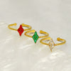 Wholesale Stainless Steel Inlaid Zircon Geometric Open Ring For Women Electroplated