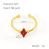 Wholesale Stainless Steel Inlaid Zircon Geometric Open Ring For Women Electroplated