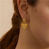 Wholesale Stainless Steel Inlaid Zircon Heart Shape Lovely Women's Earrings