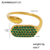 Wholesale Stainless Steel Inlaid Zircon Open Casting Ring With Geometric Design For Women Electroplated Treatment