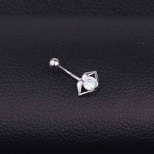 Wholesale Stainless Steel Inlaid Zircon Sexy Lips Belly Button Umbilical Ring For Women
