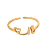 Wholesale Stainless Steel Ins Style Cut Out Heart Ring With Letters Electroplated