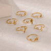 Wholesale Stainless Steel Ins Style Cut Out Heart Ring With Letters Electroplated