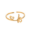Wholesale Stainless Steel Ins Style Cut Out Heart Ring With Letters Electroplated