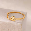 Wholesale Stainless Steel Ins Style Cut Out Heart Ring With Letters Electroplated