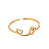 Wholesale Stainless Steel Ins Style Cut Out Heart Ring With Letters Electroplated