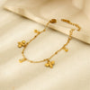 Wholesale Stainless Steel Ins Style Geometric Insect Round Diamond Tassel Pendant 18K Gold Plated Bracelet For Women
