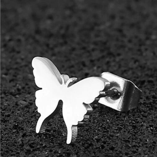 Wholesale Stainless Steel Insect Animal Butterfly Fashion Women's Earrings With Electroplating
