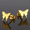 Wholesale Stainless Steel Insect Animal Butterfly Fashion Women's Earrings With Electroplating