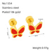 Wholesale Stainless Steel Insect Pattern Stud Earrings For Women With Electroplating Treatment Fashion Style