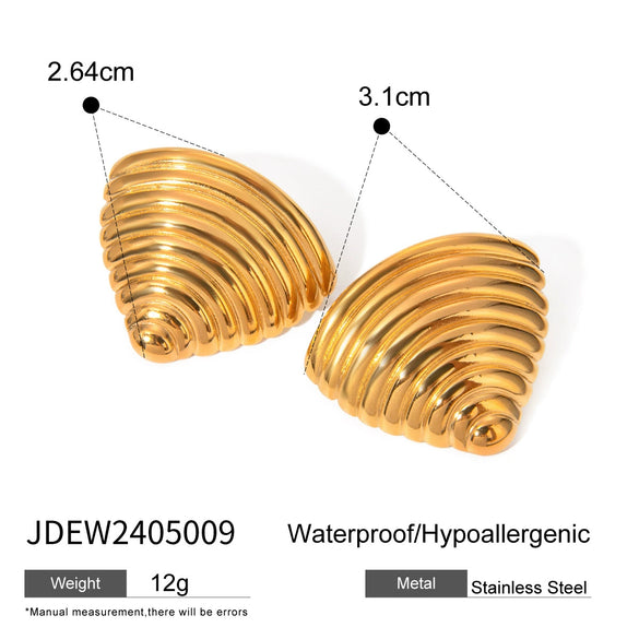 Wholesale Stainless Steel Inverted Triangle Geometric Pattern Electroplated Women's Earrings Jewelry