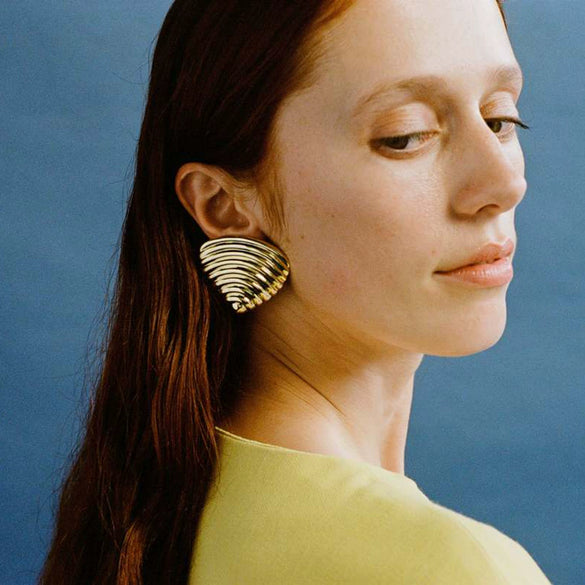 Wholesale Stainless Steel Inverted Triangle Geometric Pattern Electroplated Women's Earrings Jewelry
