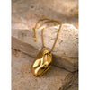 Wholesale Stainless Steel Irregular Concave Hammer Pattern Electroplated Necklace With Bone Chain