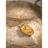 Wholesale Stainless Steel Irregular Concave Hammer Pattern Electroplated Necklace With Bone Chain
