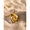 Wholesale Stainless Steel Irregular Concave Hammer Pattern Electroplated Necklace With Bone Chain