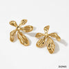 Wholesale Stainless Steel Irregular Flower Earrings With Vacuum Plating For Women Sweet Style