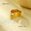 Wholesale Stainless Steel Irregular Pleated Open Ring With Geometric Pattern For Women Electroplated Minimalist Style