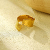 Wholesale Stainless Steel Irregular Pleated Open Ring With Geometric Pattern For Women Electroplated Minimalist Style