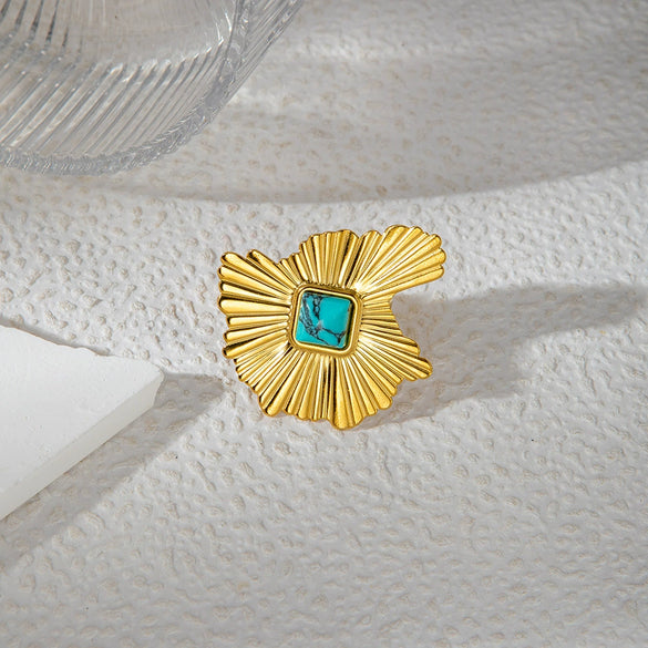 Wholesale Stainless Steel Irregular Ruffled Niche Light Luxury Plants And Flowers Style Electroplated Earrings