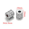 Wholesale Stainless Steel Jewelry Accessories Cylindrical Block Beads With 18K Gold Plating And Hao Stone Inlay Handmade
