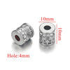 Wholesale Stainless Steel Jewelry Accessories Cylindrical Block Beads With 18K Gold Plating And Hao Stone Inlay Handmade