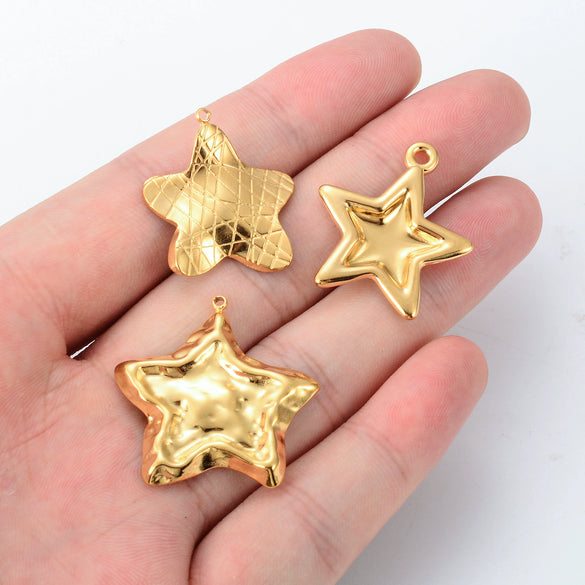 Wholesale Stainless Steel Jewelry Accessories Fivepointed Star Electroplated Pendant For Necklace And Earrings