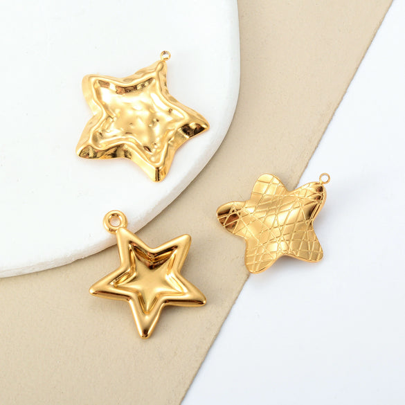 Wholesale Stainless Steel Jewelry Accessories Fivepointed Star Electroplated Pendant For Necklace And Earrings