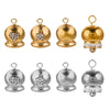 Wholesale Stainless Steel Jewelry Christmas Decoration Metal Small Bell And Peach Heart Pendant For Diy Titanium Steel Bracelet Electroplated Waterproof