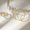 Wholesale Stainless Steel Jewelry Electroplated Geometric Ring And Earrings
