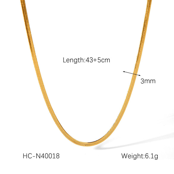 Wholesale Stainless Steel Jewelry Electroplated Geometric Style Blade Chain And Snake Chain Necklace And Bracelet