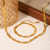 Wholesale Stainless Steel Jewelry Electroplated Geometric Style Blade Chain And Snake Chain Necklace And Bracelet