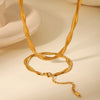 Wholesale Stainless Steel Jewelry Electroplated Geometric Style Blade Chain And Snake Chain Necklace And Bracelet