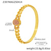 Wholesale Stainless Steel Jewelry Fashion Ol Geometric Nk Chain Full Diamond Zircon Buckle Bracelet With Electroplating