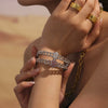 Wholesale Stainless Steel Jewelry Fashion Ol Geometric Nk Chain Full Diamond Zircon Buckle Bracelet With Electroplating