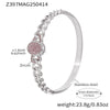 Wholesale Stainless Steel Jewelry Fashion Ol Geometric Nk Chain Full Diamond Zircon Buckle Bracelet With Electroplating