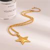 Wholesale Stainless Steel Jewelry Geometric Fivepointed Star Bead Chain With Electroplating