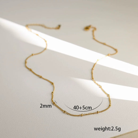 Wholesale Stainless Steel Jewelry Geometric Satellite And Snake Bone Chain Necklace For Women With Electroplating Minimalist Style