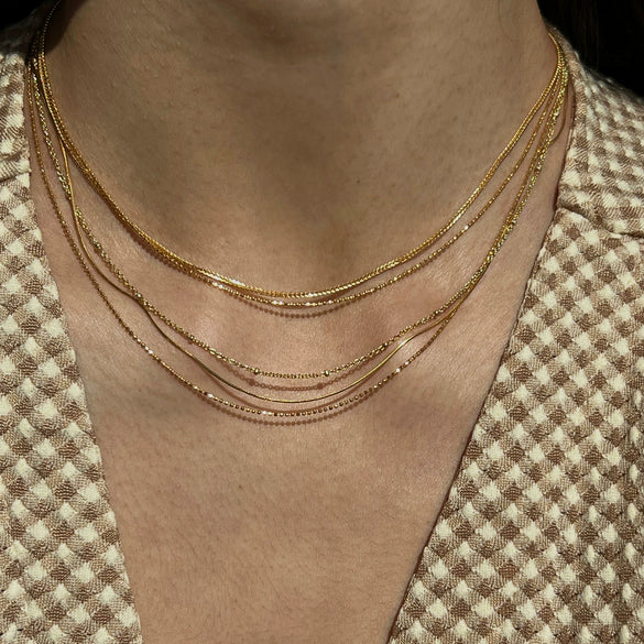 Wholesale Stainless Steel Jewelry Geometric Satellite And Snake Bone Chain Necklace For Women With Electroplating Minimalist Style