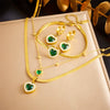 Wholesale Stainless Steel Jewelry Light Luxury Style Love Water Drops Bells Snake Bone Chain Earrings Necklaces Bracelets