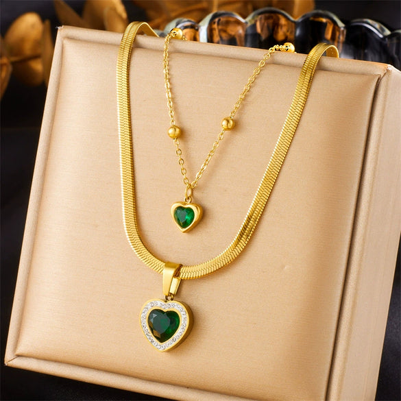 Wholesale Stainless Steel Jewelry Light Luxury Style Love Water Drops Bells Snake Bone Chain Earrings Necklaces Bracelets