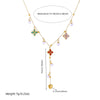 Wholesale Stainless Steel Jewelry Necklace With Flower Rhombus Pendant Electroplating For Women