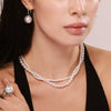 Wholesale Stainless Steel Jewelry Niche Design Beaded Neck Chain Earrings Ring For Women With Electroplating