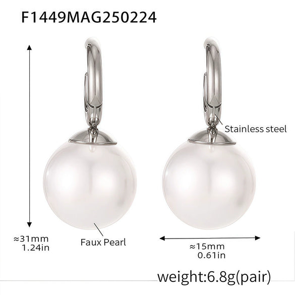 Wholesale Stainless Steel Jewelry Niche Design Beaded Neck Chain Earrings Ring For Women With Electroplating