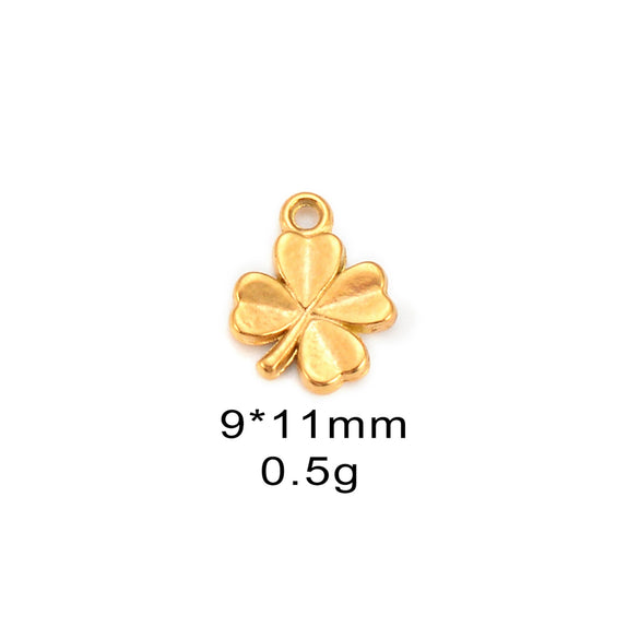 Wholesale Stainless Steel Jewelry Pendant With Sunflower Cherry Maple Leaf Lucky Grass Shapes And Electroplating Treatment