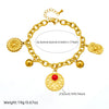 Wholesale Stainless Steel Jewelry Set Multielement Round Sun Pendant Electroplated For Women Necklace Bracelet