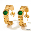 Wholesale Stainless Steel Jewelry Set With Bear Little Pig Small Animal Pattern For Women Electroplated Green Series