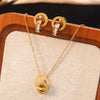 Wholesale Stainless Steel Jewelry Set With Cross Crown Roman Numeral Patterns Electroplated For Women