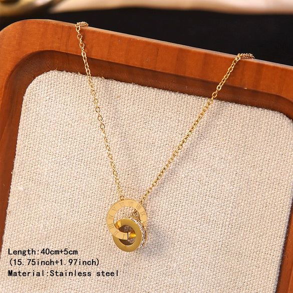 Wholesale Stainless Steel Jewelry Set With Cross Crown Roman Numeral Patterns Electroplated For Women