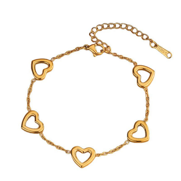 Wholesale Stainless Steel Jewelry Set With Heart Water Drop Bell Patterns 18K Gold Plated For Women